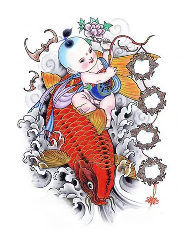 Hình Ảnh Cho Hình Xăm Nhật Cổ Ôm Cá Chép: