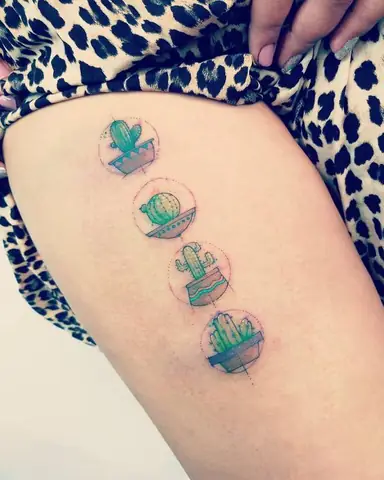 Mẫu Hình Xăm Xương Rồng Mini Và Tối Giản