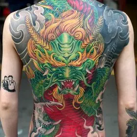 Hình Xăm Kỳ Lân Full Lưng