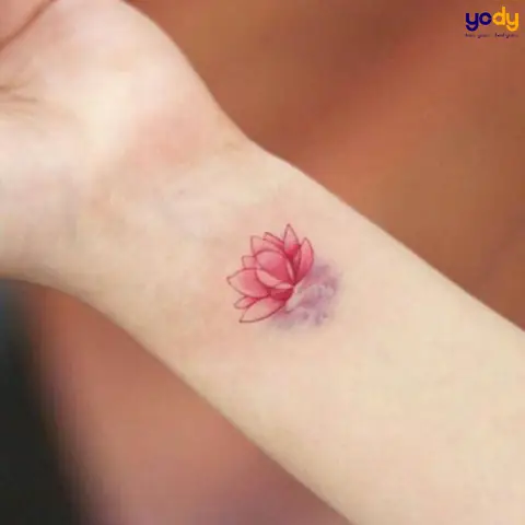 Hình Xăm Hoa Sen Đỏ