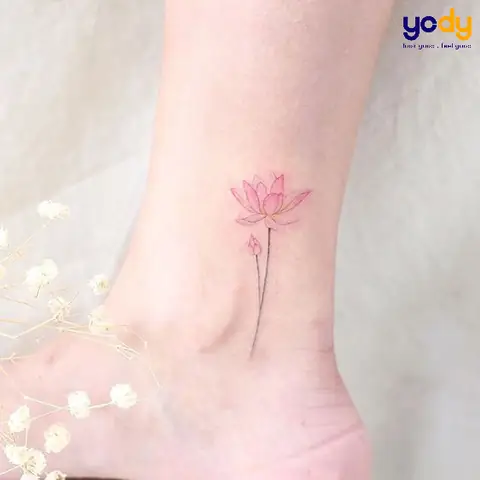Hình Xăm Hoa Sen Đỏ