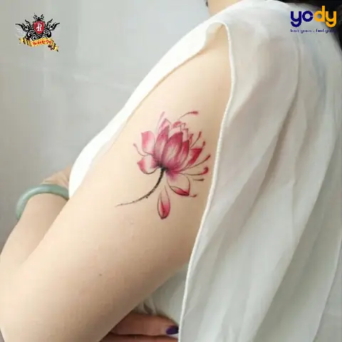 Hình Xăm Hoa Sen Đỏ