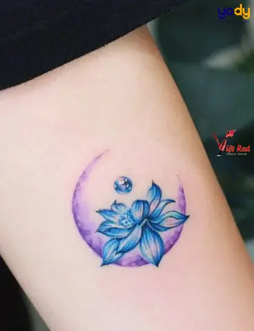 Hình Xăm Hoa Sen Xanh