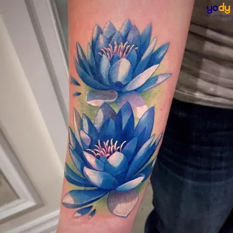 Hình Xăm Hoa Sen Xanh