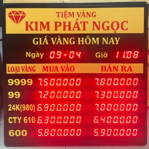 Bảng giá các loại vàng tại tiệm vàng Kim Phát Ngọc 1