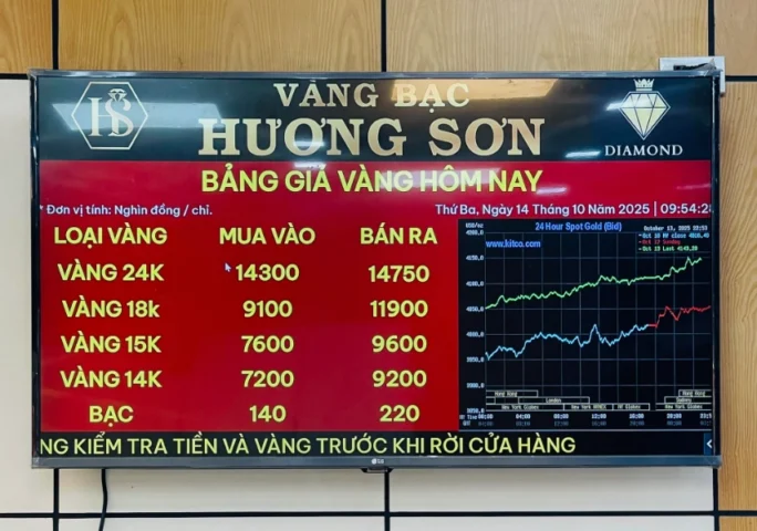 Giá Vàng Hương Sơn Ninh Bình Hôm Nay: Cập Nhật Mới Nhất 2026 Biểu đồ biến động giá vàng