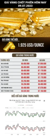 Biểu đồ giá vàng biến động