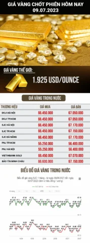 Biểu đồ giá vàng hôm nay