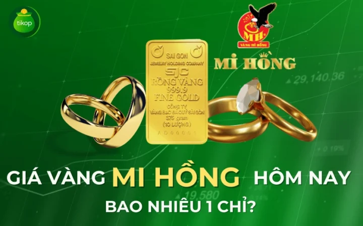 Hình ảnh minh họa nhẫn vàng Mi Hồng sáng bóng