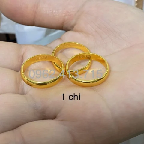 Nhẫn vàng trơn 1 chỉ mẫu mã đa dạng
